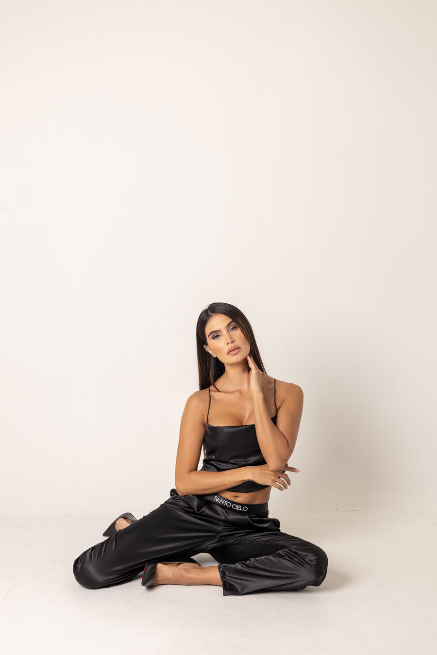 Set Luxe • Set de pantalón y top ajustable en satín