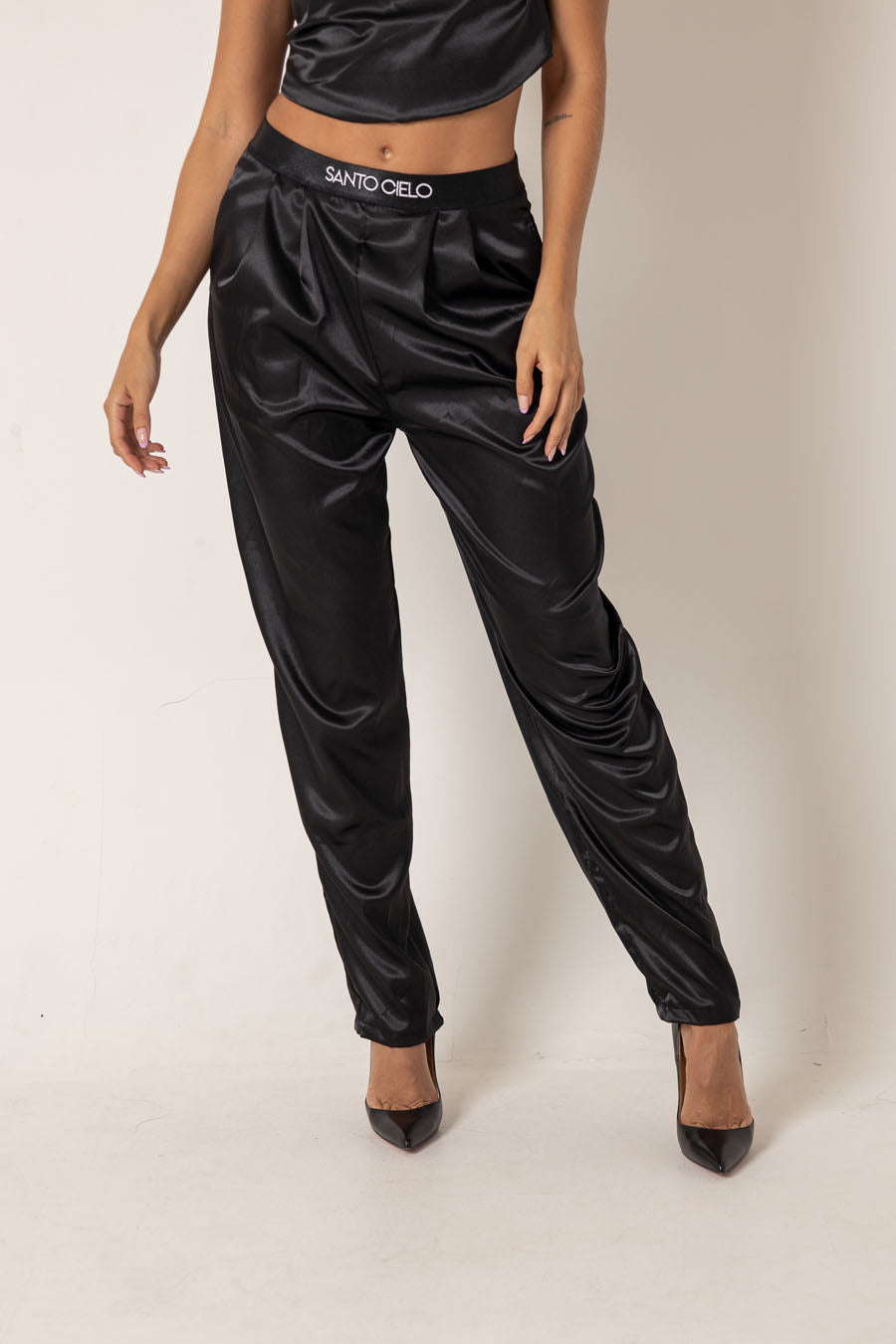 Set Luxe • Set de pantalón y top ajustable en satín