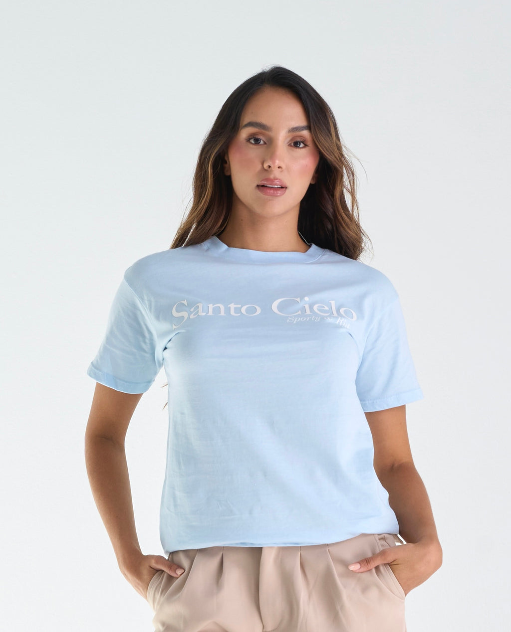 Camiseta Santo Cielo baby blue