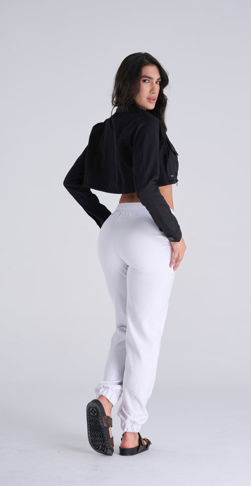Balloon pant white• pantalón tipo jogger